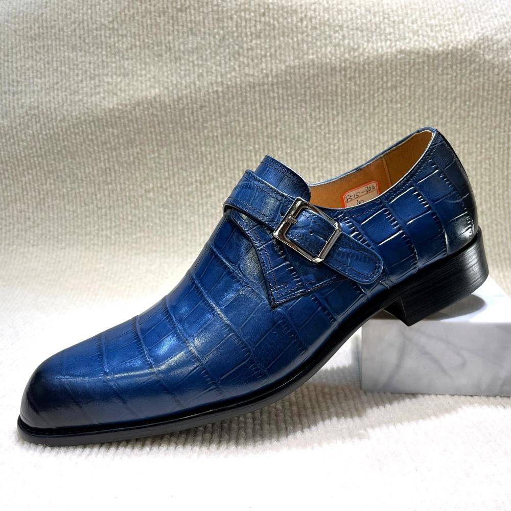 

Fashion Classic Men s Oxfords Genuine Leather Plain Toe Handmade Lace-Up Office Business Dress Shoes Blue Wedding Formal Footwear 39 синий