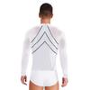 Men Latin Dance Leotard Mesh Long Sleeve Deep V Neck Velvet Shiny Rhinestones Bodysuit