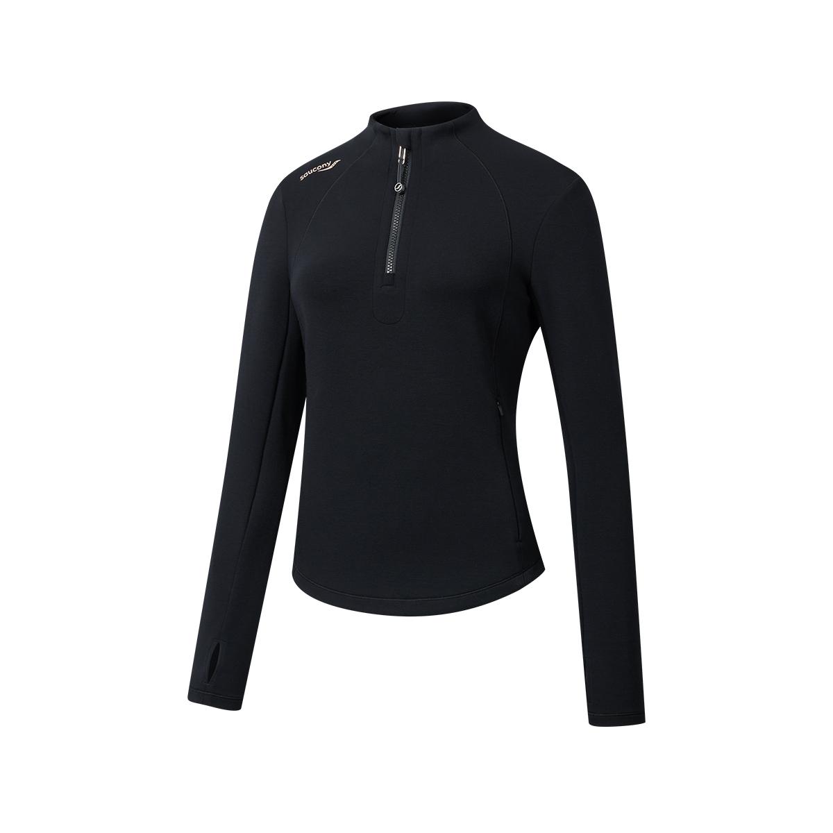 Saucony Stand Collar Half Zip Long Sleeve T-Shirt Women tops SA1269LT14L-BK001 L 9450₽
