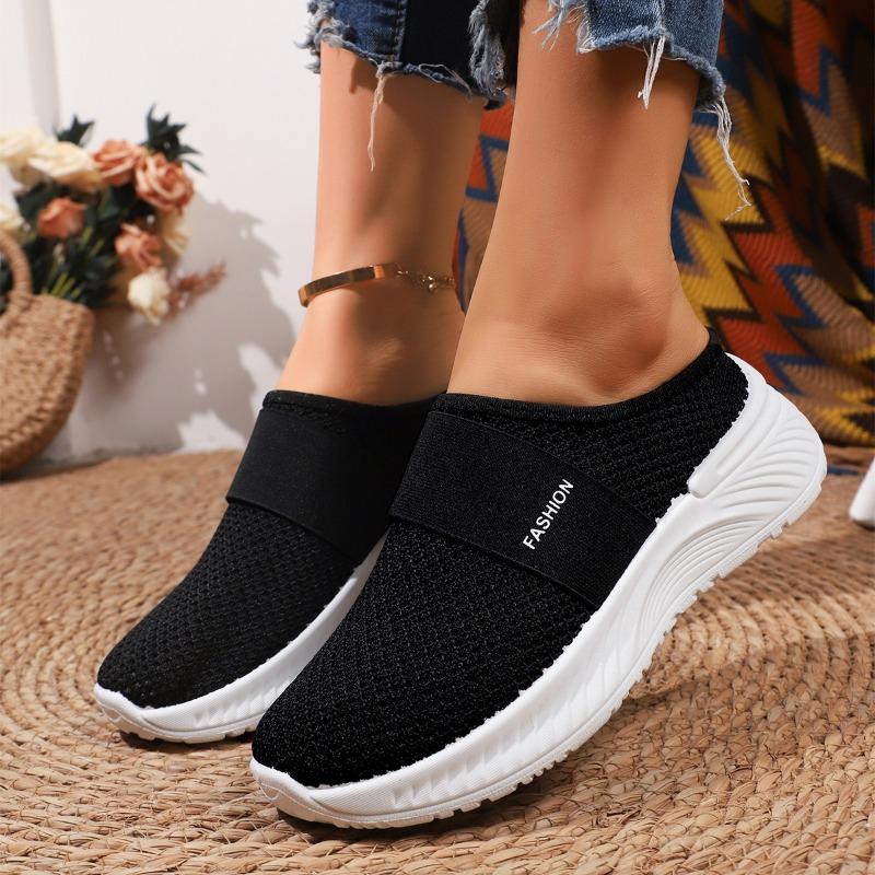 

Fashion Ladies Shoes 2025 High Quality Best Seller Fashion Outdoor New Mesh Plus Size Light Comfortable Casual Sneakers Flat Slippers 43 чёрный