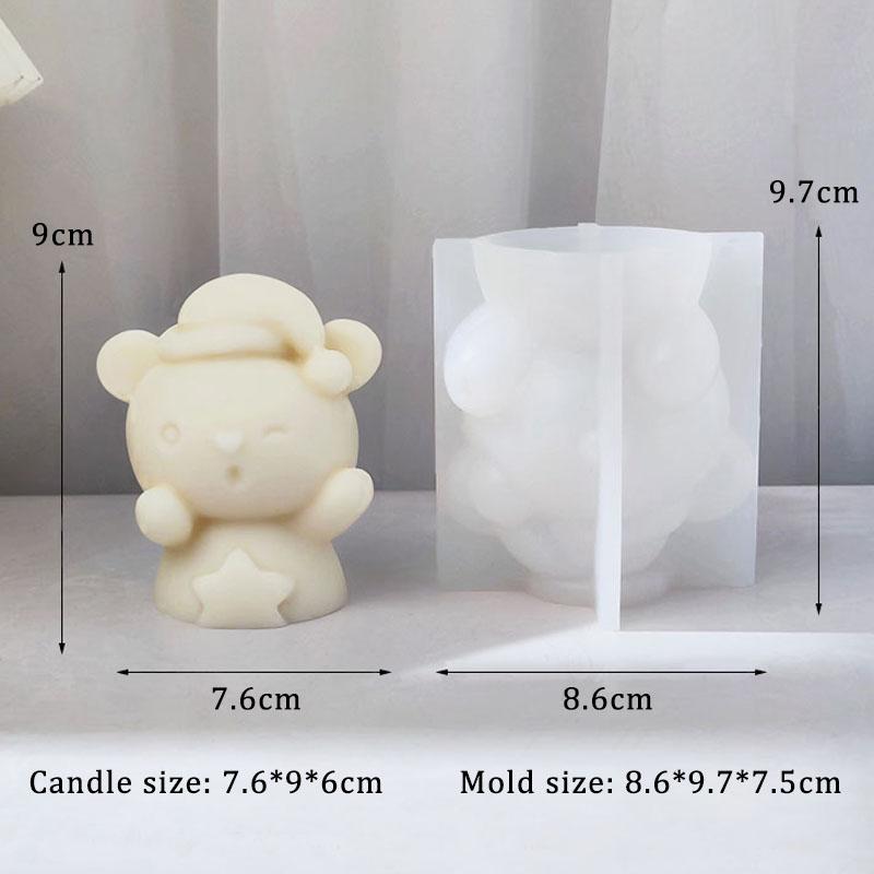 3D Bearded Santa Claus Candle Mold Snowman DIY Scented Candle Plaster Resin Mould Silicone Cake Making Tool Christmas Decor Gift