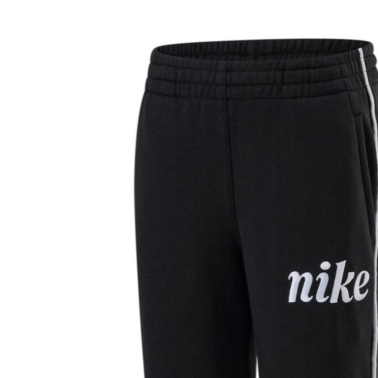 Nike Knitted Sports Pants Fashion Versatile Letter Cuffed Kids Bottoms Black IB8458-010