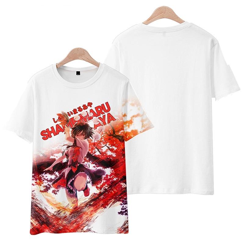 Game Touhou Project Cosplay T-Shirt 3D Hakurei Reimu Print Anime Cartoon Tees Summer Men Women Harajuku