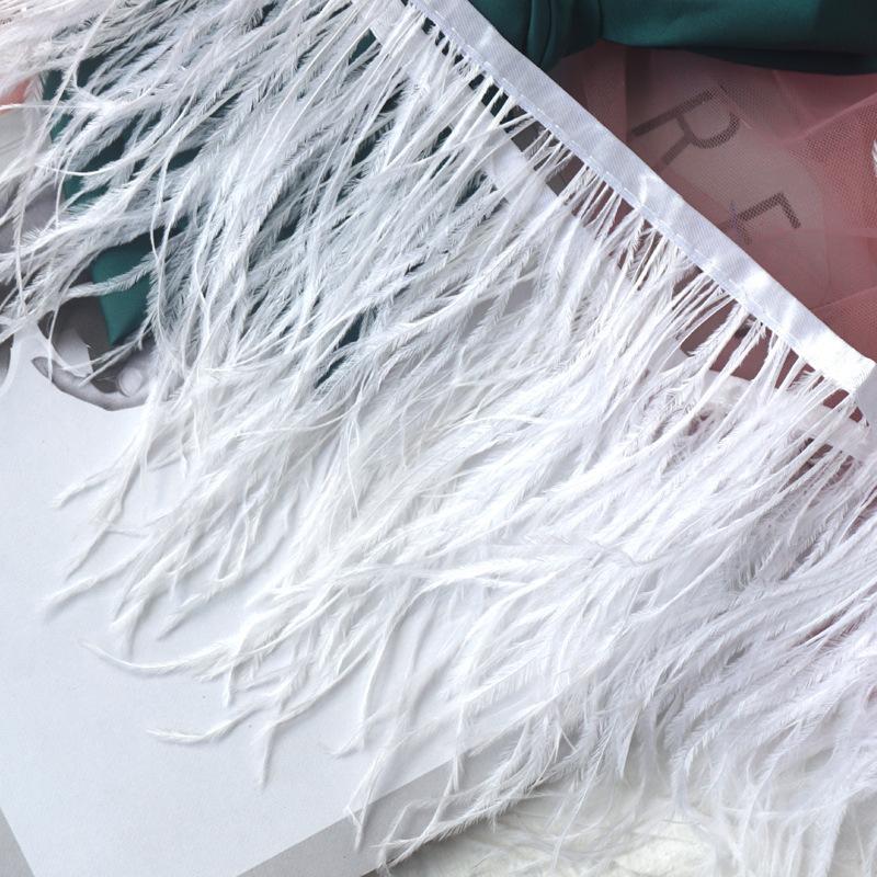 Feather Cloth Strip 10-15Cm Ostrich Hair Cloth Edge Dress Latin Dance Dress Skirt Decoration Clothing Accessories Lace