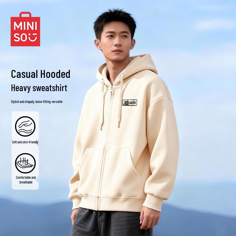 MINISO Men s Cat Graphic Zip Hoodie 2XL