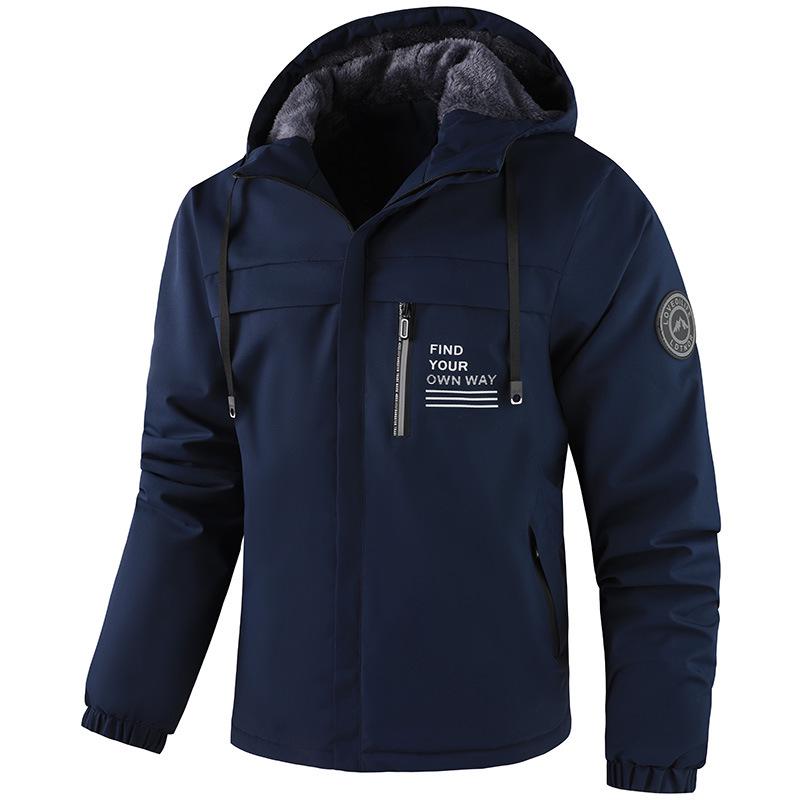Herren Winter Plus Samt Verdickte Kapuzenjacke für Outdoor-Sport & Freizeit