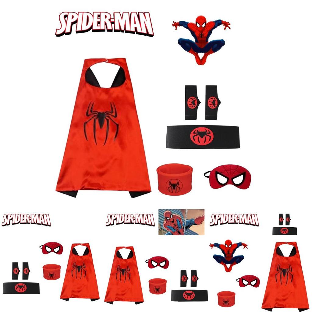 Spider-man Heldenumhang und Maske Halloween Cartoon Anime Launcher Handschuh Uhr Set
