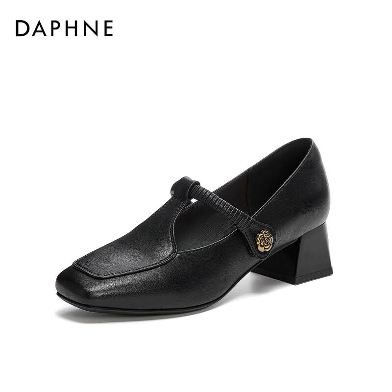 Женские туфли Мэри Джейн Daphne на толстом каблуке 37 чёрный