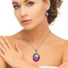 Tourmaline Set Gemstone Gift Wedding Party Bi-Color Pendant,Earring,Ring
