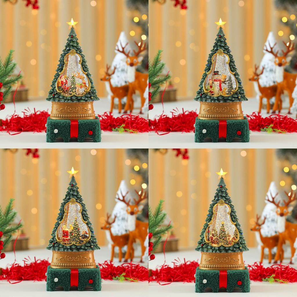 Ornament Christmas Tree With Lights Music And Snow Effect Holiday Decor Gift