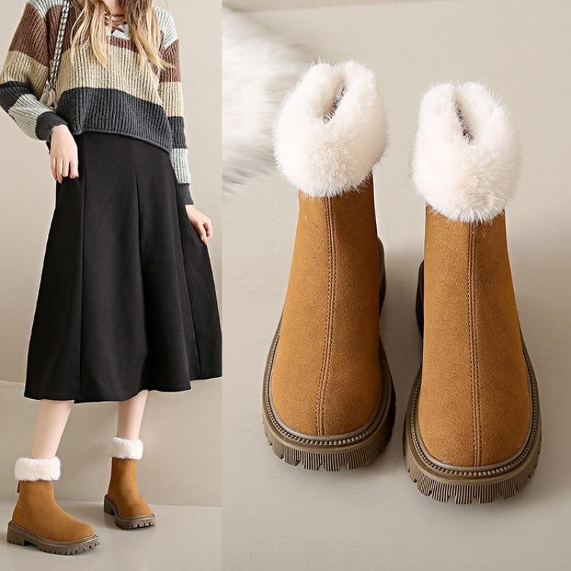 Emu Winter New Thick-soled Velvet Thickened Snow Boots for Women Large Size Warm Towel Short Boots Cotton Shoes for Women