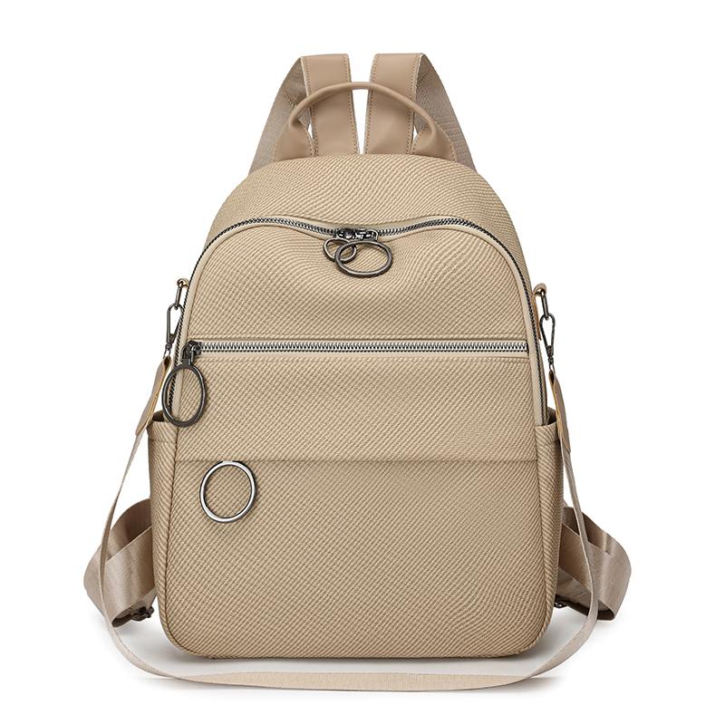 Solid Color Women's Multi-Function Backpack Large Capacity Commuter Travel Backpack