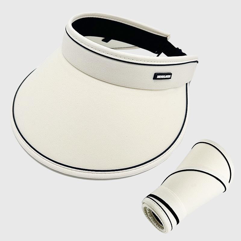 

Летняя солнцезащитная шляпа-козырек женская с улучшенным затенением и охлаждением, однотонная, простая, повседневная, универсальная солнцезащитная шляпа M（56-58cm）