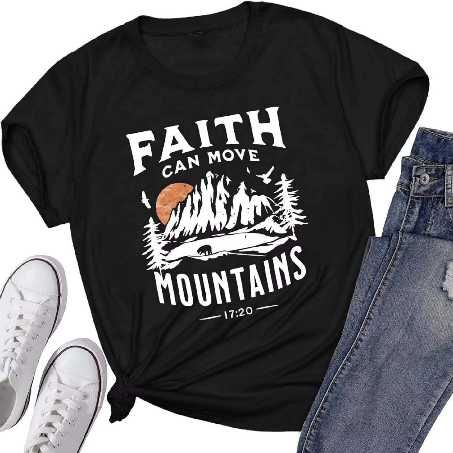 CHAIRAY Футболки Вера Надежда Любовь Христианские Футболки Религиозная Футболка Забавные Горные Природные Графические Топы для Женщин XXXXXL разноцветный