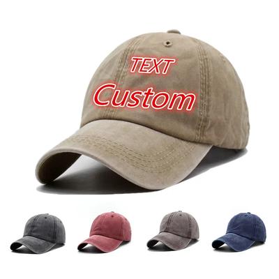 Casquette de Baseball Personnalisée Vintage Délavée Coton Chapeau Papa Casquette Snapback Coton Casquette de Baseball Hip Hop Logo Personnalisé
