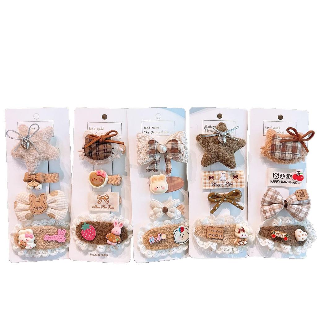 Adorable Plush Hair Clips for Girls & Babies – Butterfly Bang Clips & Duckbill Fabric Accessories