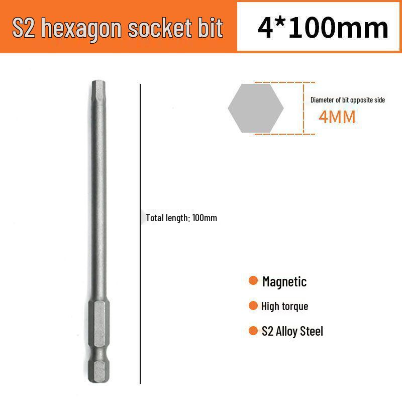 Sechskant S2 Magnetischer Pneumatischer Elektrischer Schraubendreher Bit-Satz mit Verlängerten Bits