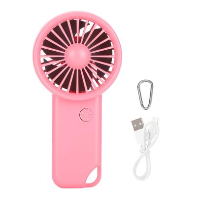 Mini Handventilator 500mAh USB Wiederaufladbar 3 Geschwindigkeiten Tragbarer Ventilator mit Karabiner für Büro OutdoorRot