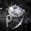 New jewelry, sparkling diamond oval zircon full of women's rings, one piece is sent on behalf of others.