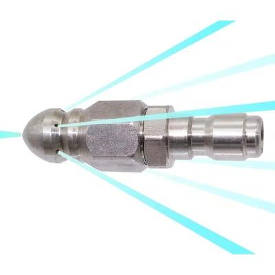 Buse de débouchage d'égout pour nettoyeur haute pression avec acier inoxydable, mini buse de débouchage d'égout compacte et durable, connecteur rapide 1/4'', 5000 PSI (1 jeu)