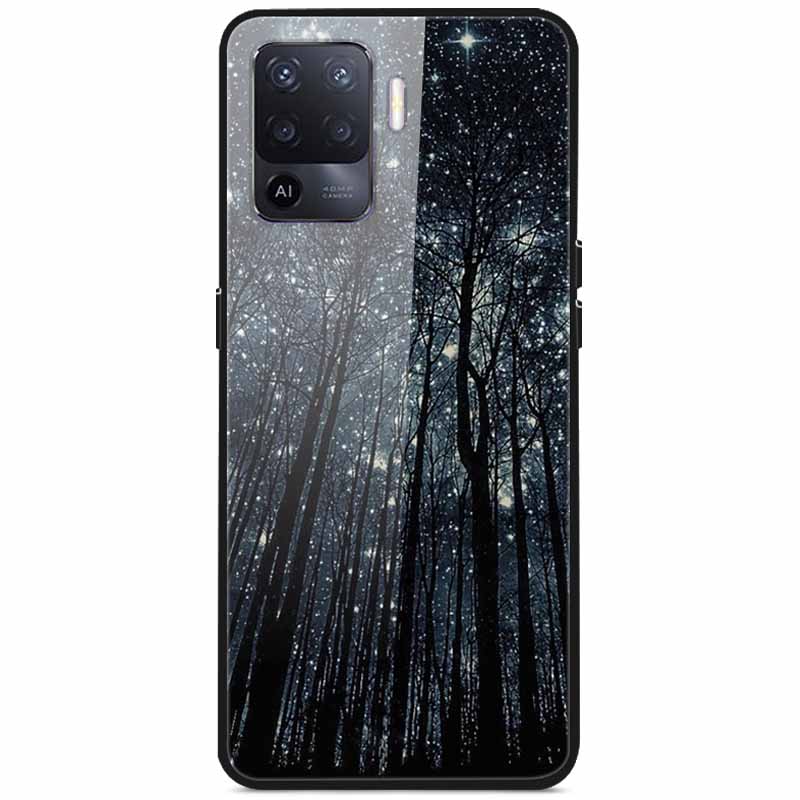 Tempered Glass Case For Oppo Reno5 Lite Hard Back Cover for Oppo Reno 5 Lite Luxury Painted Reno5Lite Funda 6.43'' Shockproof