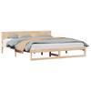 Natural Wooden Bed Frame with Headboard 180 X 200 Cm Solid Pine Wood