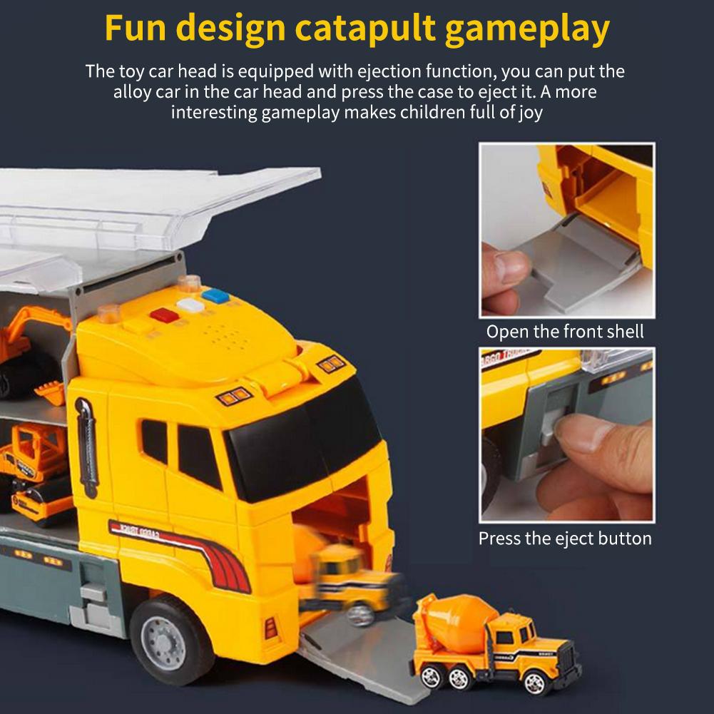 Big Trucks Set Mini Alloy Diecast Car Model Toys Vehicles Carrier Truck Excavator Tank Fire Truck Engineering Car Toys for Kids