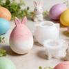 Easter DIY Silicone Mold Cute 3D Silicone Bunny Ear Mould Egg Shape Soap Mold Easter Rabbit Ear Eggshell Decoration Molds