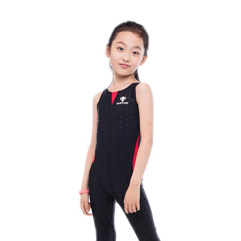 Hongxing Baiya Girls' Quick-Dry Sleeveless One-Piece Swimsuit for Students