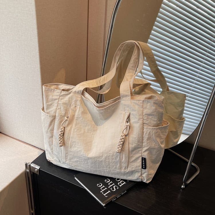 

Women s Large Capacity Shoulder Bag Tote Bag грязно-белый