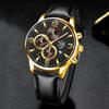 2PCS/Set DEYROS Luxury Men's Watch Fashion Men's Leather Strap Calendar Watch Casual Men's Quartz Watch Father's Day Gift