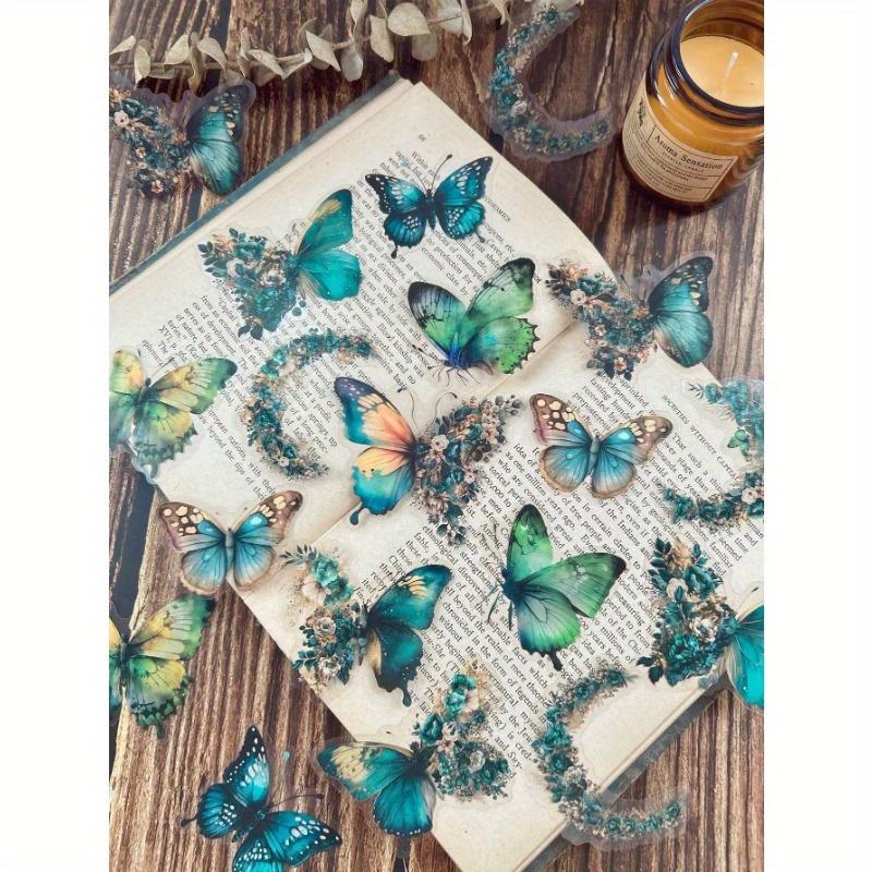 1pack/30pcs Butterfly, Moon & Floral Collage Waterproof Stickers For Diy Notebook Decoration, Scrapbooking, Photo Album Back To School