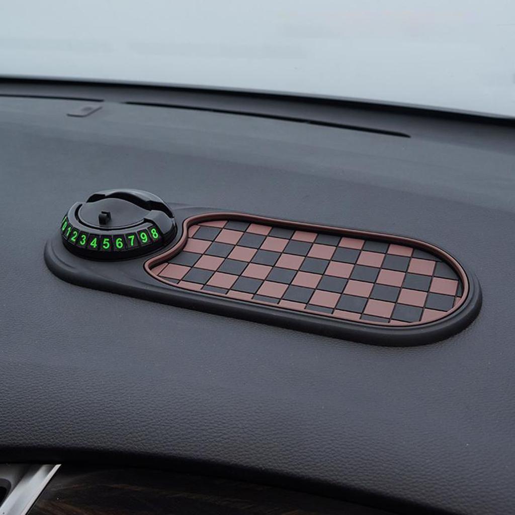 Car Pad Multifunctional Mobile Phone Holder, Car Navigation Sunglasses Holder, Parking Sign Central Control Storage Rack
