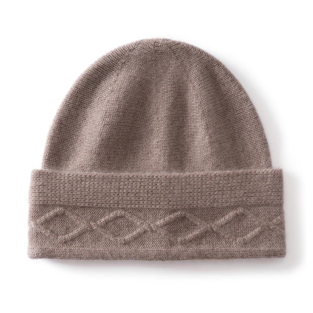Classic solid color cashmere hat thickened head hat women's cashmere winter warm casual wool stack hat