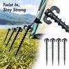 Plastic Tent Stakes with Screw Design For, 6 Pack