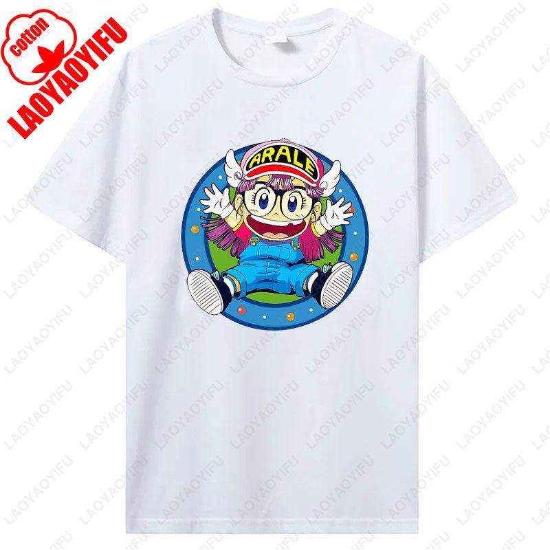 Arale Printing T Shirt Funny Man Women Cotton Tshirt Anime Print  Manga Clothing Vintage Fashion Streetwear Kawaii Casual Wear