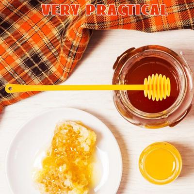 2 pezzi di agitatore per miscelazione del miele, mestolo di plastica, bastoncino liscio per miele, cucchiaio scanalato, bacchetta per miele per raccogliere, distribuire e gocciolare marmellata
