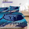 Memphis Grizzlies Bold Fierce Bedding(1 * Duvet Cover + 2 * Pillowcase, Without core)Christmas Birthday Gift Duvet Cover and Pillowcase Bedding Set