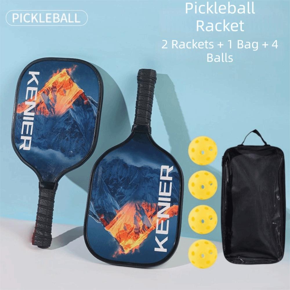 Shockproof Pickleball Paddles Set Non-slip Handle with 2 Rackets & 4 Pickleballs Balls Racquet Kit High Resilience