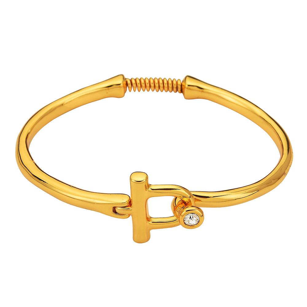 Spanish Niche Trendy Brand Curved Hook Geometric Bracelet Women S Gold-Plated Silver Light Luxury E-Commerce Bracelet Women S Jewelry Batch
