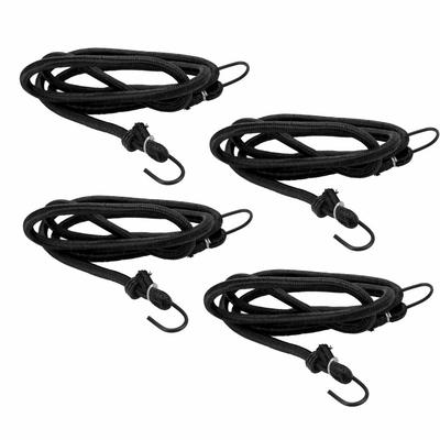 4 Pack Rubber Bungee Cords with Hooks High Elasticity Elastic Cord 140cm Heavy Duty Elastic Straps Travel and Moving Packing