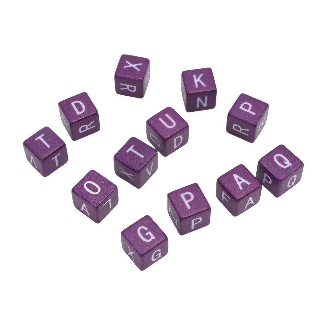 12pcs English Letter Dice Set Educational Fast Paced Strategic Play Scrambled Dice Word Game