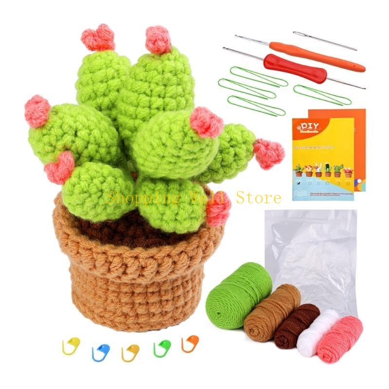 KX4B Beginners Crochet Kits, with Yarn, Crochet Hooks, Needle for DIY Crochet Craft