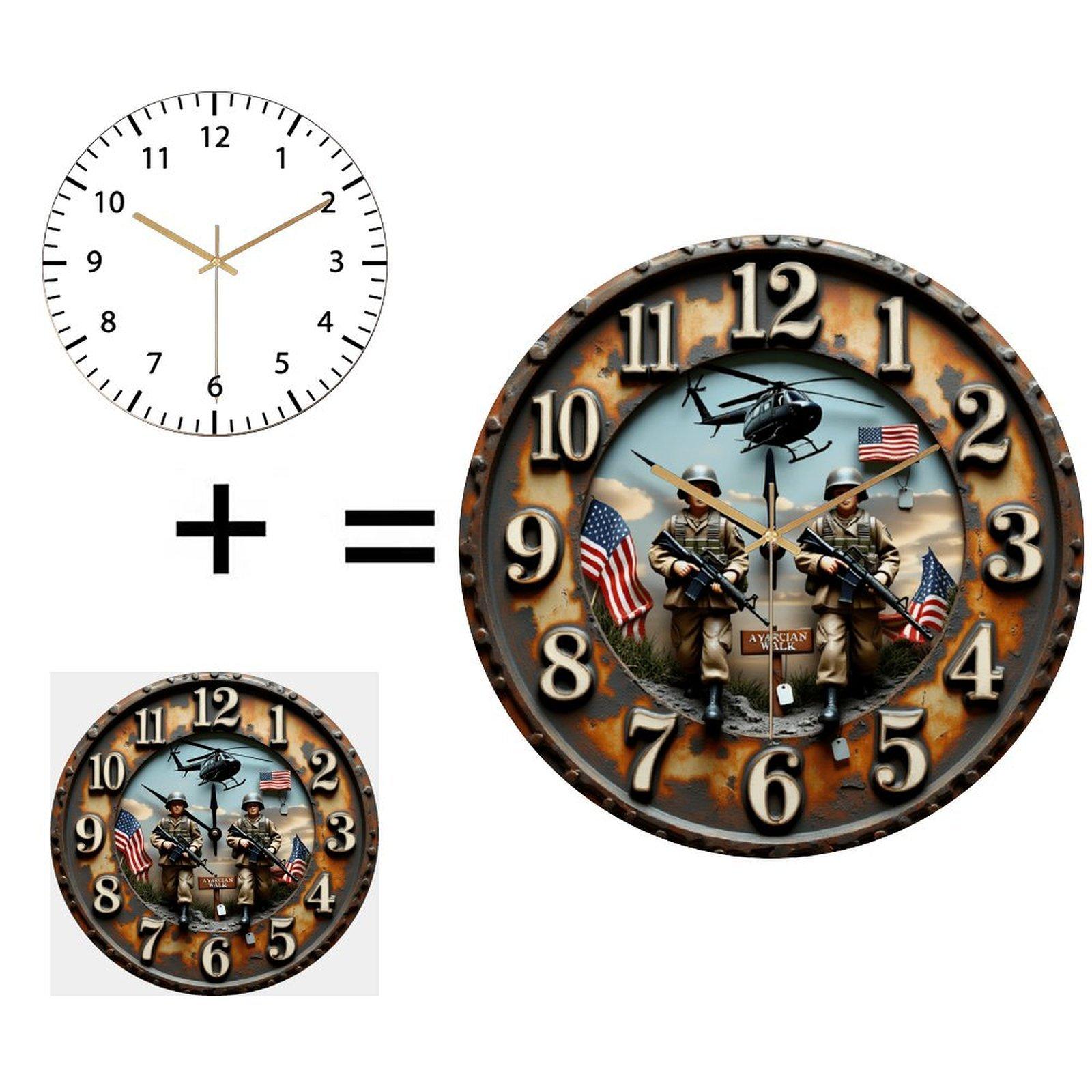 30cm Diameter Glass Wall Clock that is Created with the End User in Mind (White,12 in(30.48cm)) белый