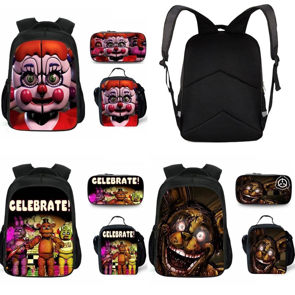 Vibrant Five Nights At Freddys Backpack Set With Lunch Bag And Pencil Case