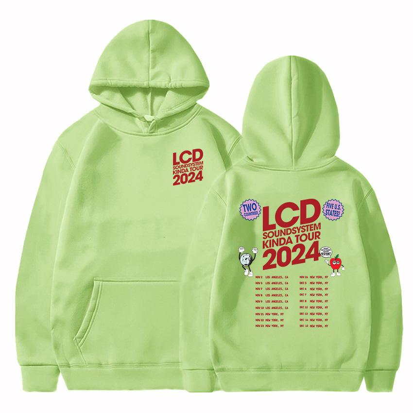 LCD Soundsystem Electronic Rock Band Hoodies 2024 Tour Graphic Printing Sweatshirts Women Clothing Gothic Heavy Mental Sudadera