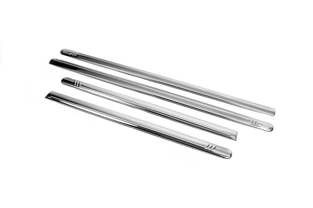 Door Molding (4 Pcs, Stainless Steel) Maxi Base, Carmos - Turkish Steel for Volkswagen Caddy 2010-2015