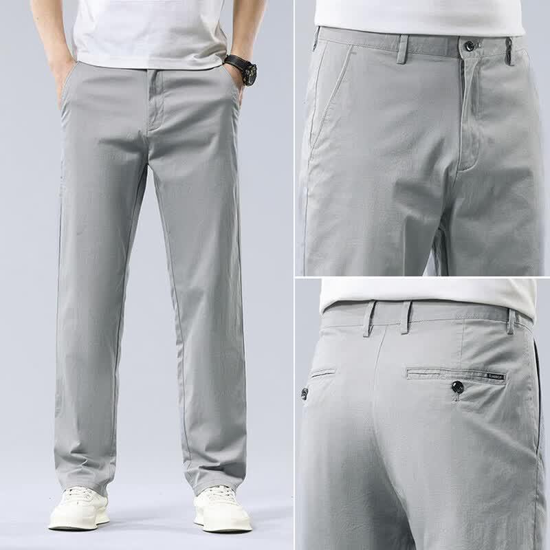 Men's Straight Leg Cotton Casual Business Trousers