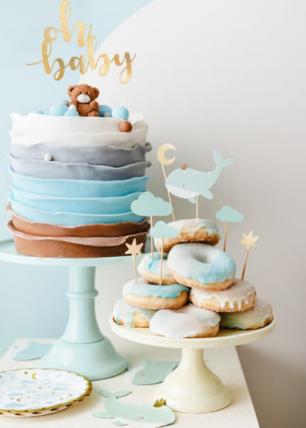 Partydeco Talerzyki Papierowe Wieloryby 18 Cm / 6 Szt