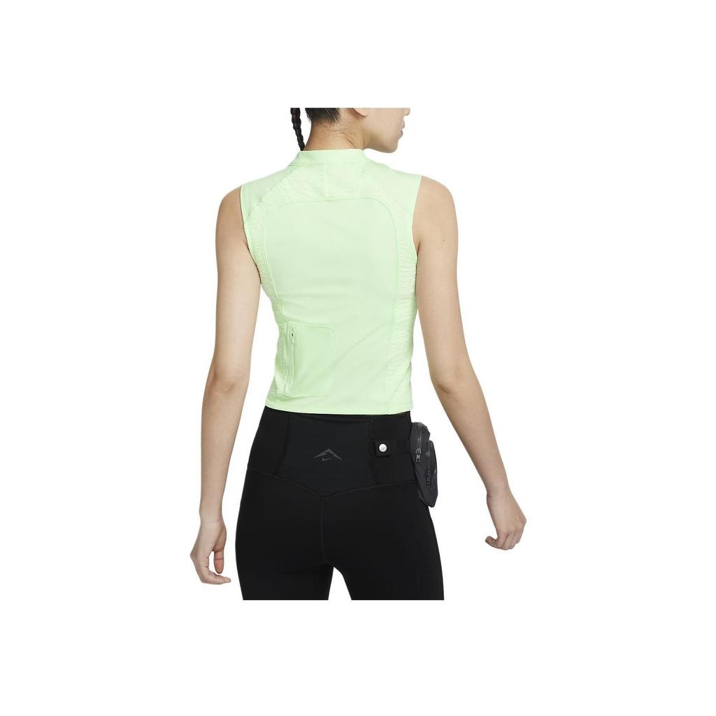 Nike Trail Dri-FIT Letter V-Neck Sleeveless T-Shirt Women Tops Steam-Green FN2675-376